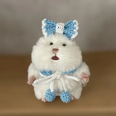 はむにぎり用 水色リボンとつけ襟セット ぬい服