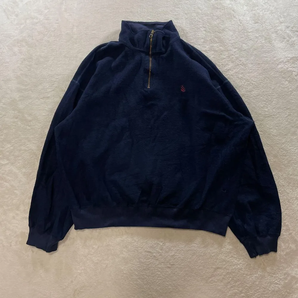 【F3624】NAUTICA 90's ハーフジップトレーナー サイズXXL 紺
