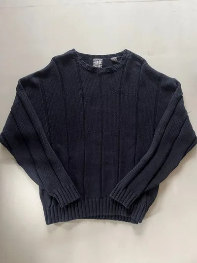 80s 90s~ 旧タグ GAP コットンニット ネイビー アクリル