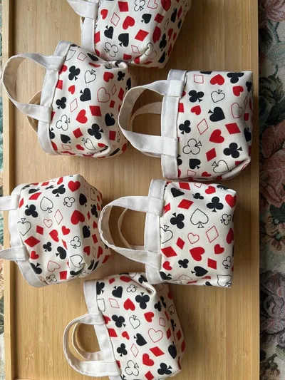 ミニミニトートバッグ トランプ柄 6個セット 小物入れ ハンドメイド