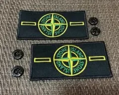 STONE ISLAND 刺繍 イエロー系ワッペン2枚 ボタン4個 セット