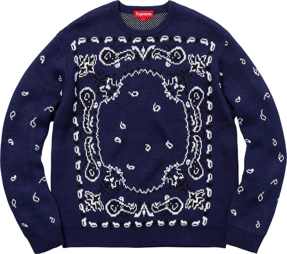 Supreme bandanna sweater M