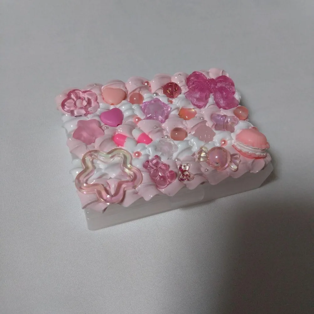 ハンドメイド ピンク 白 ケース ホイップデコ