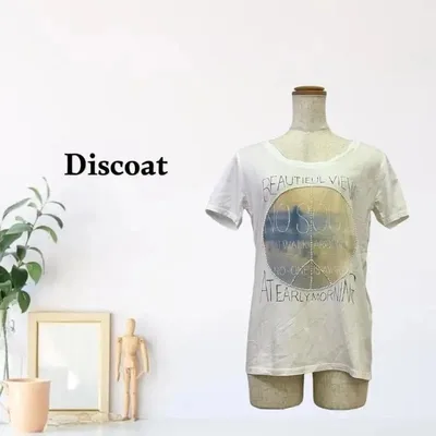 zC1790【FREE】Discoat Tシャツ/カットソー プリント 半袖