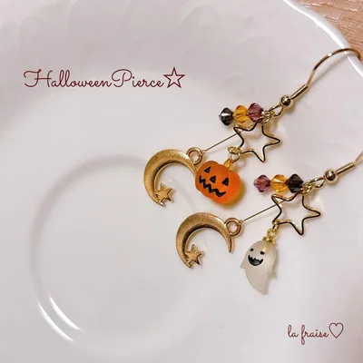 ハロウィンピアス かぼちゃ×おばけ