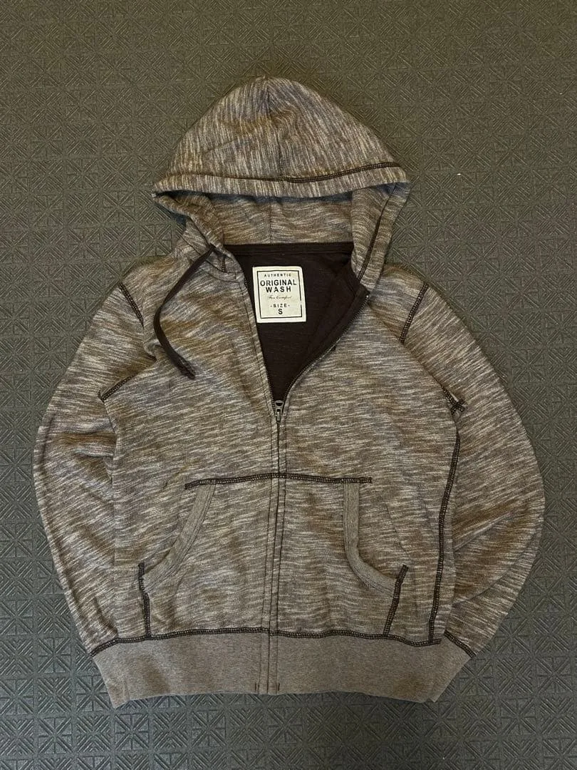 old uniqlo ジップアップパーカー 霜降り ブラウン