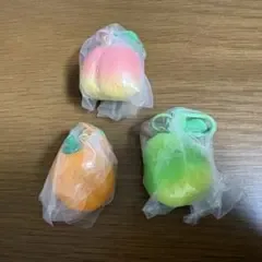 どうぶつの森 フルーツキーホルダー もも、オレンジ、なし