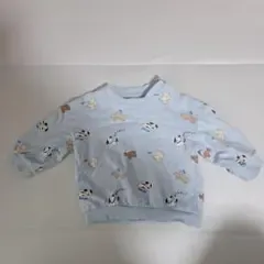 H&M ベビー トレーナー 犬柄 ライトブルー 75cm 6-9M