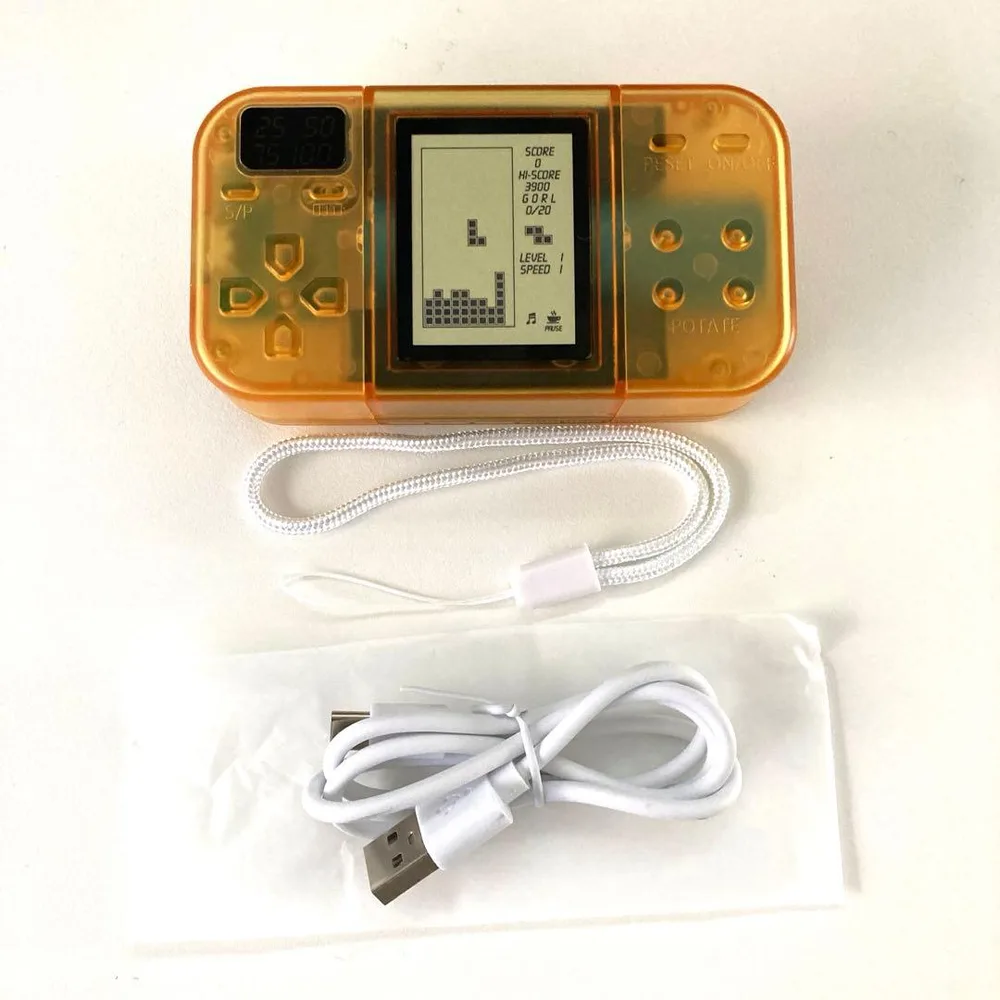 新品!クリアゲーム型モバイルバッテリー 6000mAh スケルトンイエロー