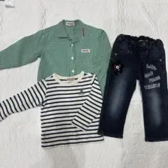 MIKI HOUSE ダブルB トップス&パンツ 3点セット