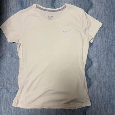 Nike DRI FIT L ホワイト ランニングトップス
