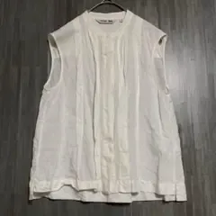 UNIQLO ユニクロ リネンブレンド ノースリーブブラウス オフホワイト S