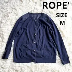 ROPE バックレース ニット カーディガン Mサイズ ネイビー系