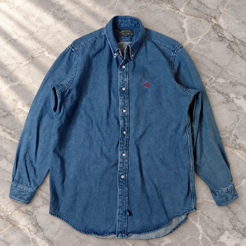 POLO COUNTRY デニムシャツ ポロカン インディゴ M 80s 90