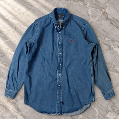 POLO COUNTRY デニムシャツ ポロカン インディゴ M 80s 90
