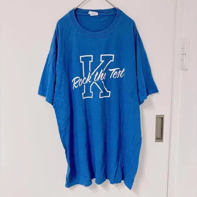 ポートアンドカンパニー Tシャツ クルーネック 半袖 ロゴ L 青 コットン