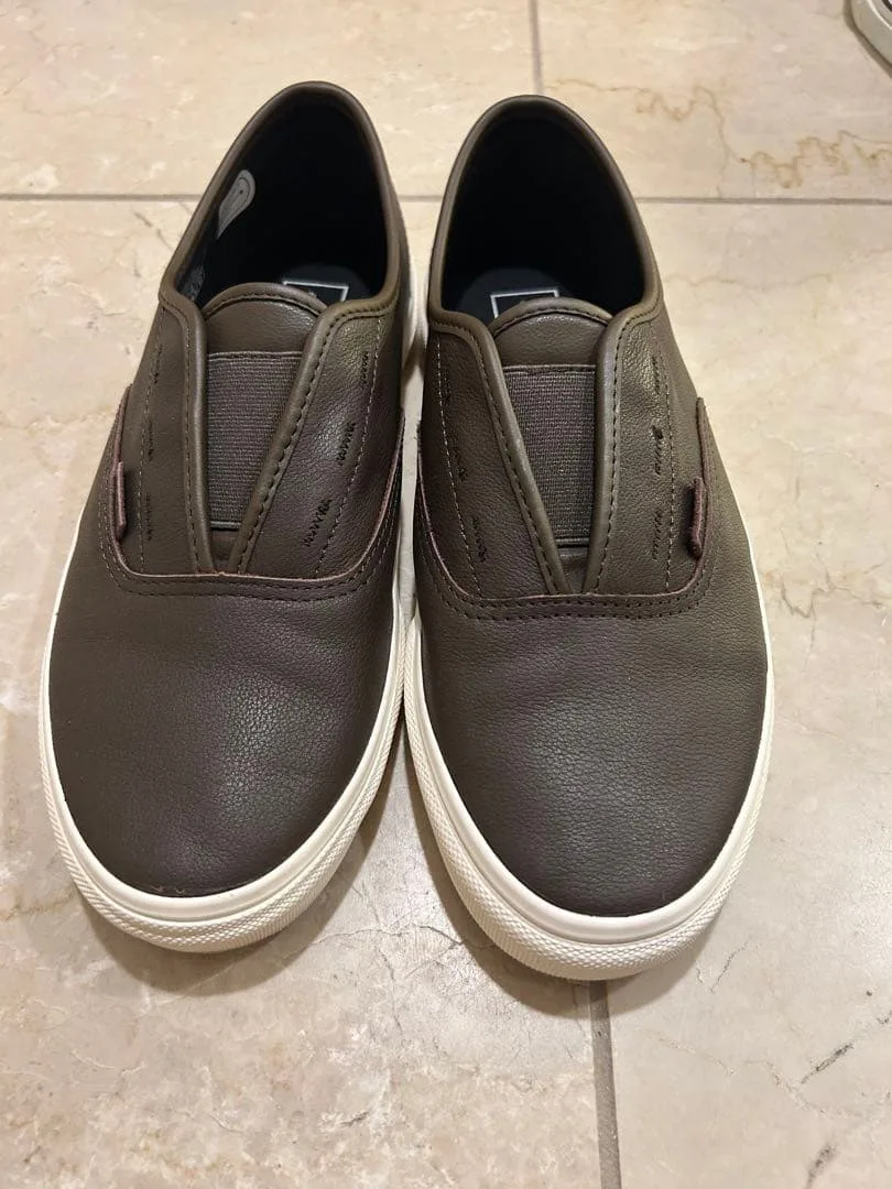 VANS スリッポン ブラウン レザー 26.5cm