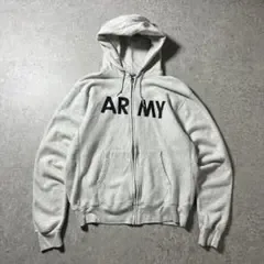 90s Champion USA製 ARMY ジップパーカー M 短丈