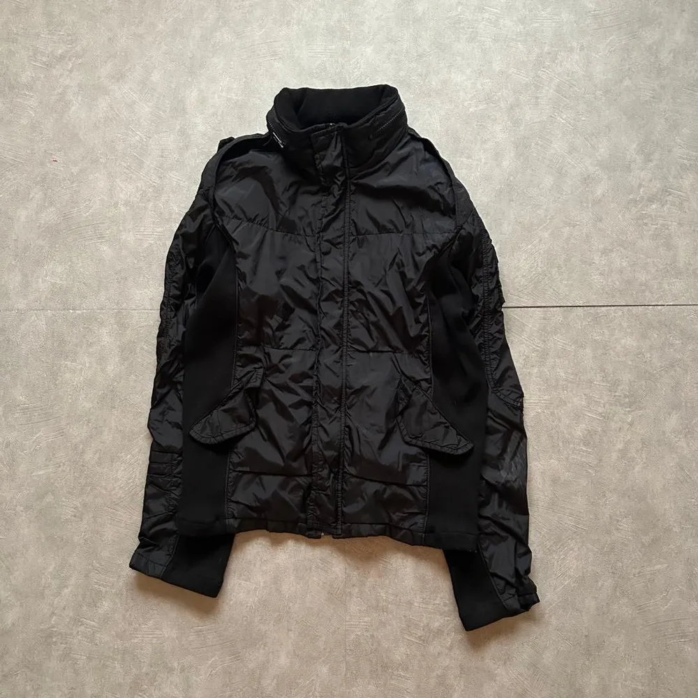 archive grunge nylon jacket y2k black