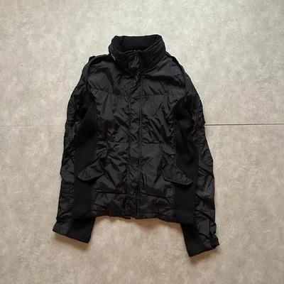 archive grunge nylon jacket y2k black