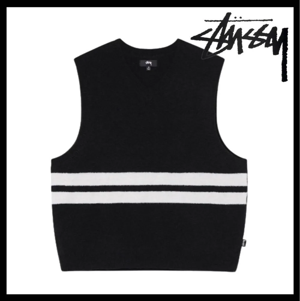 Stussy モヘア ベスト Black L