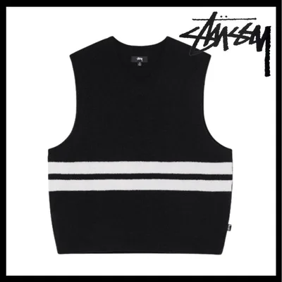Stussy モヘア ベスト Black L