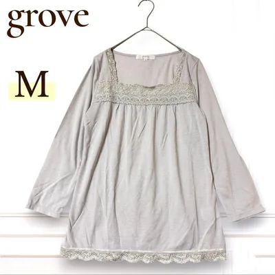 grove 7分袖 Tシャツ M 薄手 インナー カットソー 無地 シンプル