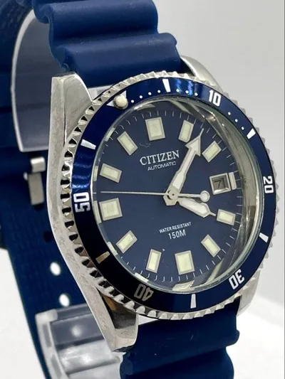 CITIZEN 自動巻き 腕時計 ブルー ダイバーズ