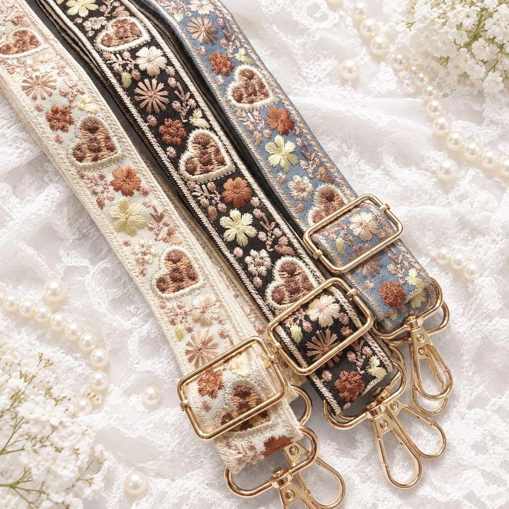 【新作レオパ柄】インド刺繍リボン スマホショルダーストラップ