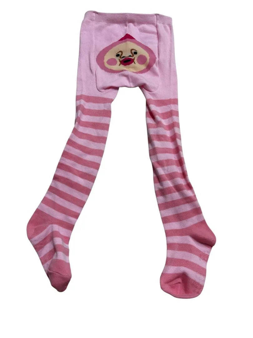 【新品未使用】こびとづかん ベビータイツ 95cm ピンク ボーダー