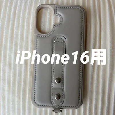 スマホケースiPhone16 ケース レザー風 グレージュ