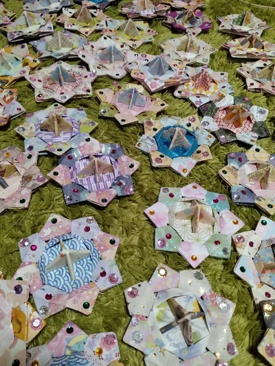 折り紙 コマ ハンドメイド 65個セット