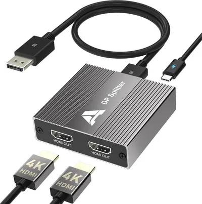 DisplayPort HDMI×2変換アダプター HDMI×2出力 4K