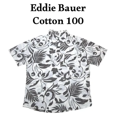 Eddie Bauer 総柄アロハシャツ ボタニカル柄エディーバウアー