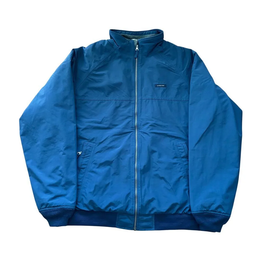 LANDS'END 00's 短丈 スコールジャケット ナイロン フリース