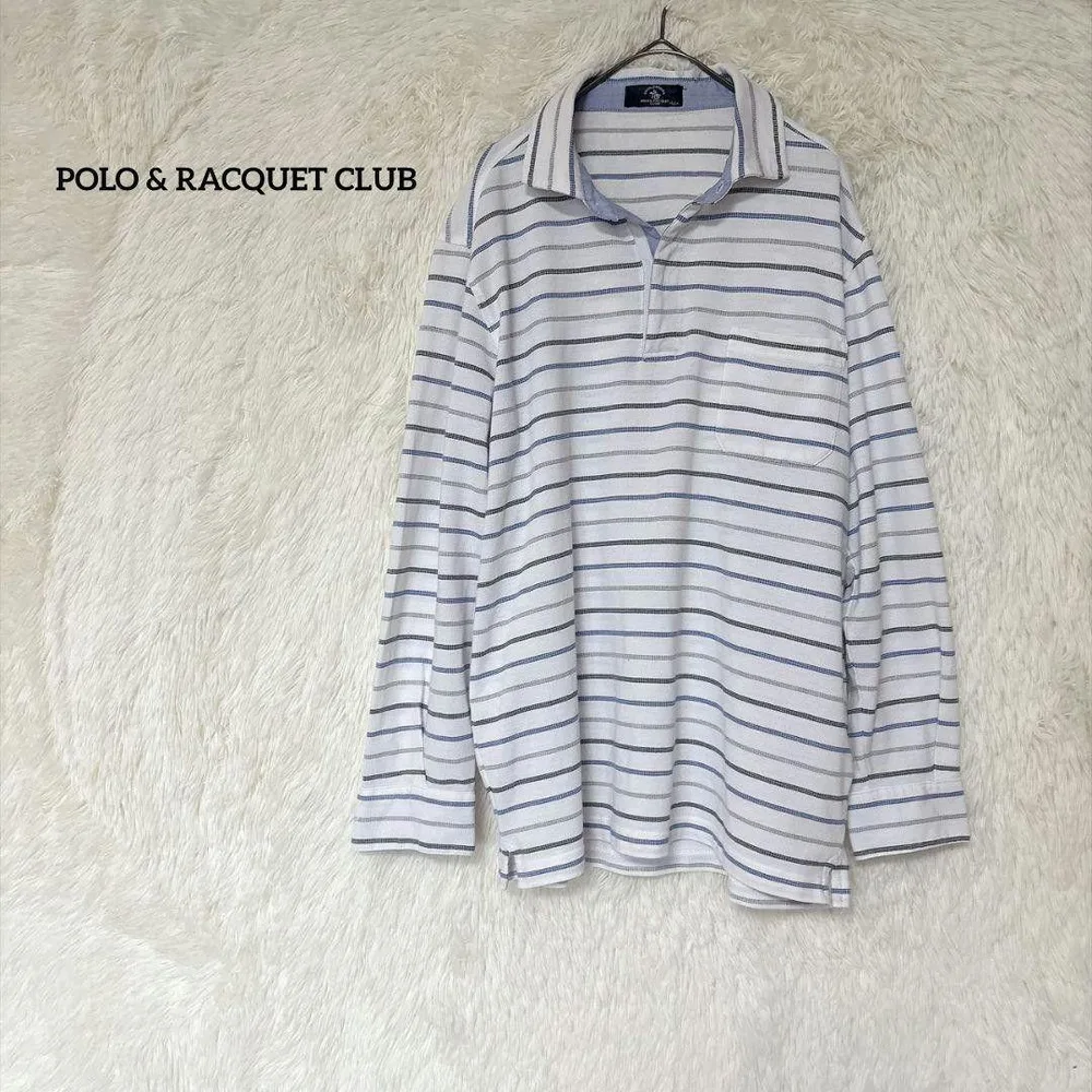 POLO & RACQUET CLUB 長袖 ポロシャツ ボーダー LL