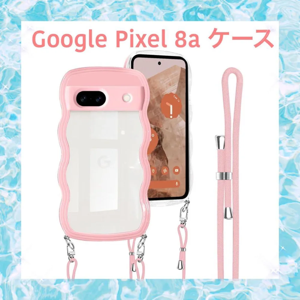 開封のみ⭐️Google Pixel 8a ケース ストラップ付き ピンク