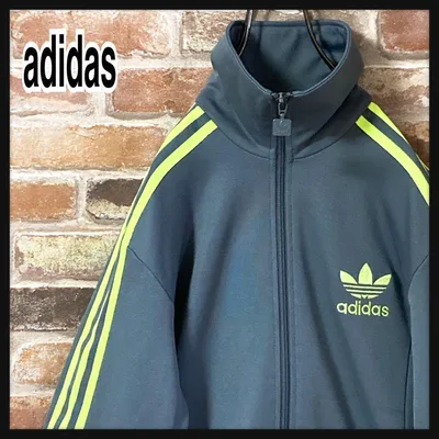 《人気》adidas アディダス トラックジャケット 刺繍ロゴ グレー M