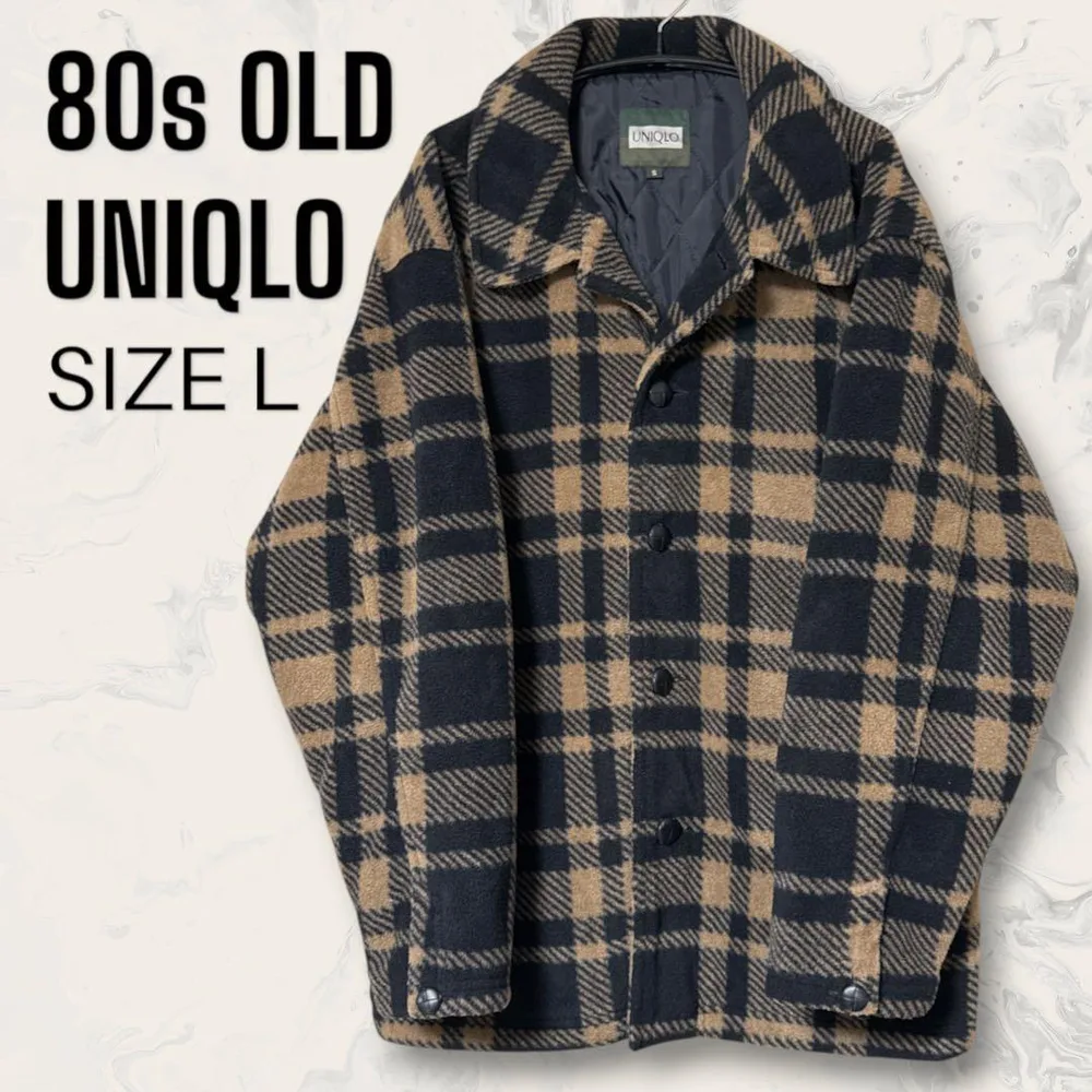【80s】 OLD UNIQLO ユニクロ チェックフリース ジャケット