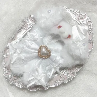 ぬい服 着ぐるみ 10〜12cm用 ホワイト レッド チェーンフック付き