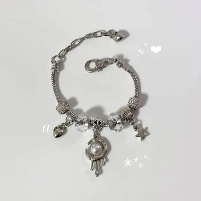 B12 【ハンドメイド】PANDORA スタイル ブレスレットY2K シルバー