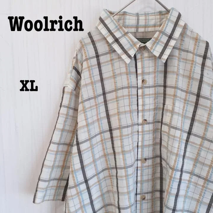 【大人気】WOOLRICHウールリッチ アースカラー チェック半袖シャツ