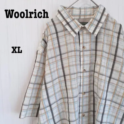 【大人気】WOOLRICHウールリッチ アースカラー チェック半袖シャツ