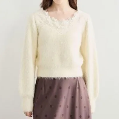 COCODEAL フェザーレースニット