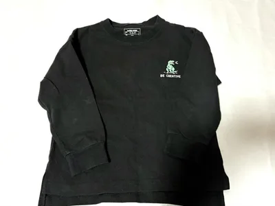 GLOBAL WORK 長袖カットソー 110cm ブラック 恐竜