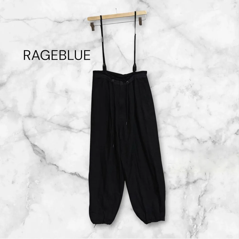 レイジブルー RAGEBLUE サスペンダー付きバルーンパンツ 黒 F モード