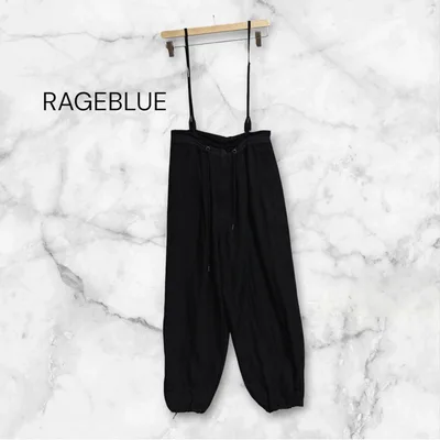 レイジブルー RAGEBLUE サスペンダー付きバルーンパンツ 黒 F モード