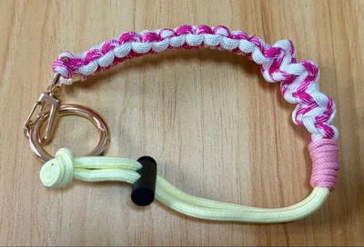 ハンドメイド ボトルホルダー ペットボトルホルダー ピンク×白×イエロー