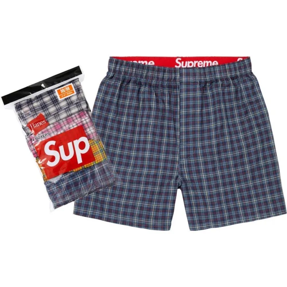 Supreme®/Hanes® Plaid Boxers (4 Pack) M