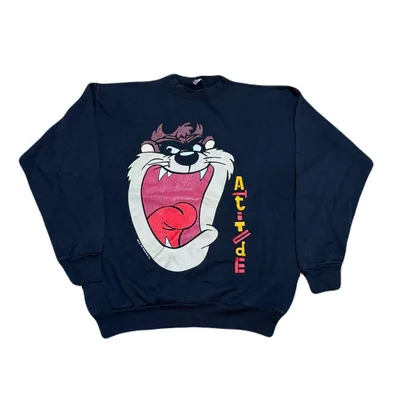 90s Looney Tunes タズマニアンデビル スウェット USA製 黒